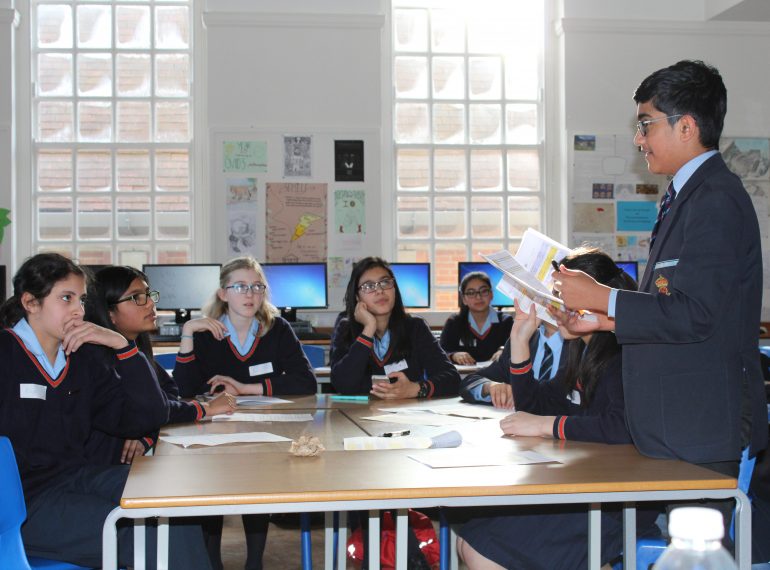 Hot topics: QE boys discuss women in the workplace with girls’ school pupils