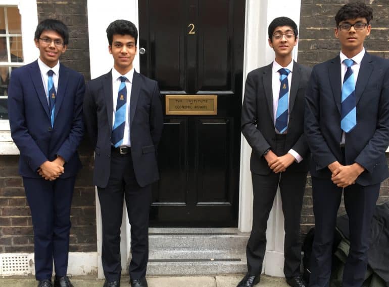 QE sixth-formers take broad approach after reaching national final of prestigious Economics competition