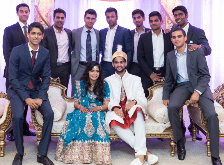 Mustali’s School friends turn out in force for wedding