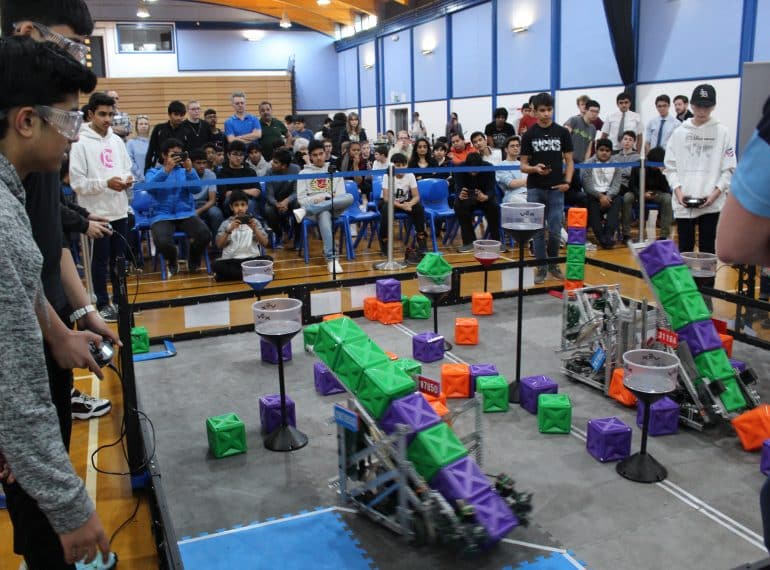 Skills, thrills and spills as QE hosts its first-ever senior robotics tournament