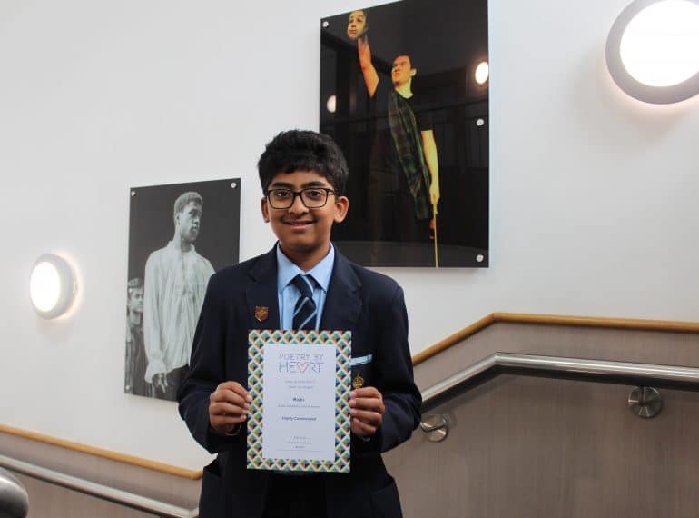 From phantoms to whimsy – Rishi “beats QE’s poetic drum” in national competition
